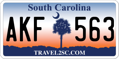 SC license plate AKF563