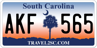 SC license plate AKF565