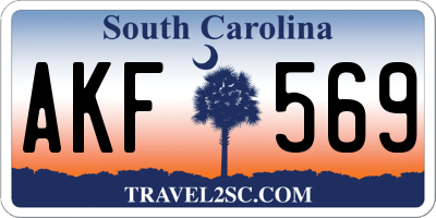 SC license plate AKF569