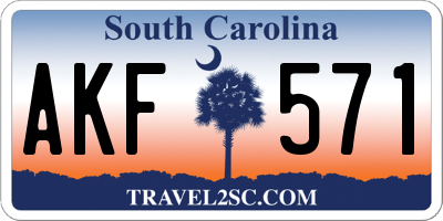SC license plate AKF571