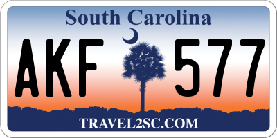 SC license plate AKF577