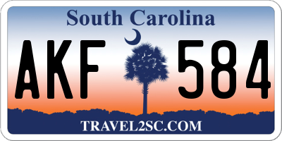 SC license plate AKF584