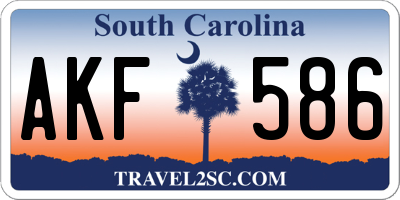 SC license plate AKF586
