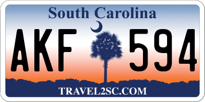 SC license plate AKF594