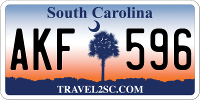 SC license plate AKF596
