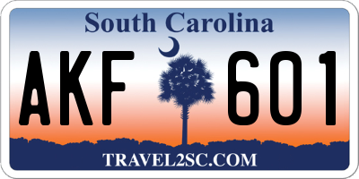 SC license plate AKF601
