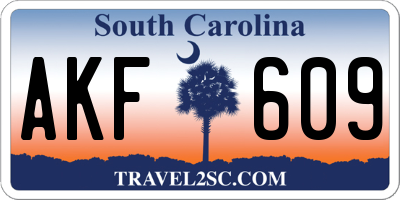 SC license plate AKF609
