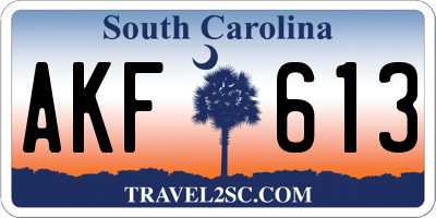 SC license plate AKF613