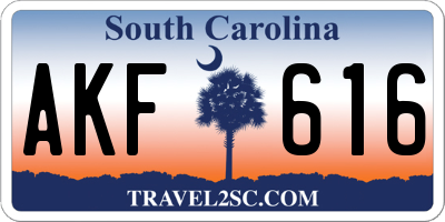 SC license plate AKF616