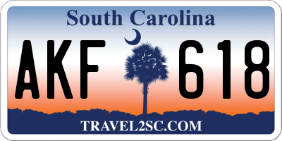 SC license plate AKF618