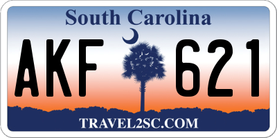 SC license plate AKF621