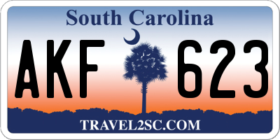 SC license plate AKF623