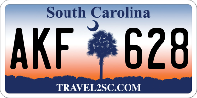 SC license plate AKF628