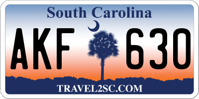 SC license plate AKF630