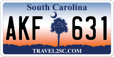 SC license plate AKF631