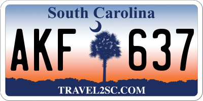 SC license plate AKF637