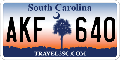 SC license plate AKF640
