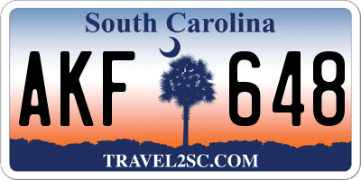 SC license plate AKF648