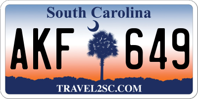 SC license plate AKF649