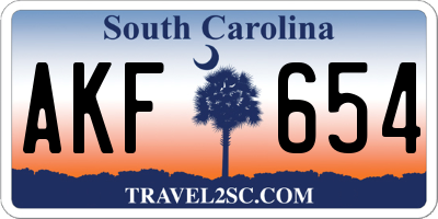 SC license plate AKF654