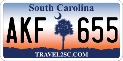 SC license plate AKF655