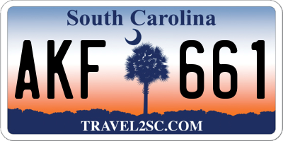 SC license plate AKF661
