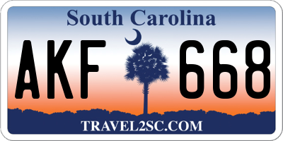 SC license plate AKF668