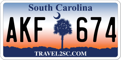 SC license plate AKF674