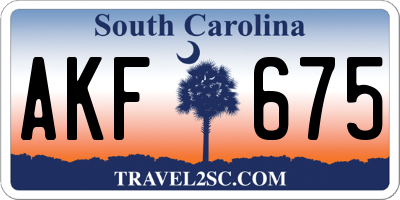SC license plate AKF675