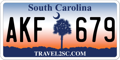 SC license plate AKF679