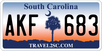 SC license plate AKF683