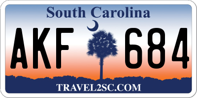 SC license plate AKF684
