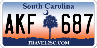 SC license plate AKF687