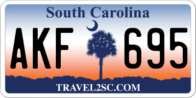 SC license plate AKF695