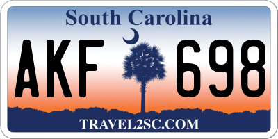 SC license plate AKF698