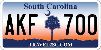 SC license plate AKF700