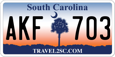 SC license plate AKF703