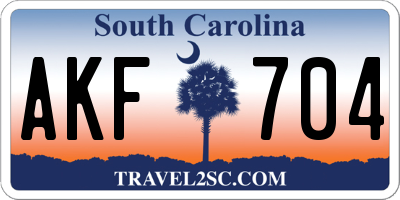SC license plate AKF704