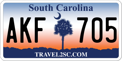 SC license plate AKF705