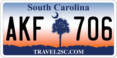 SC license plate AKF706