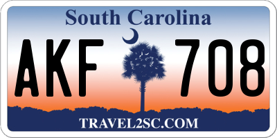 SC license plate AKF708