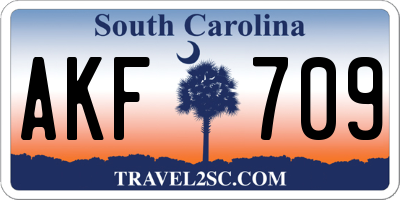 SC license plate AKF709
