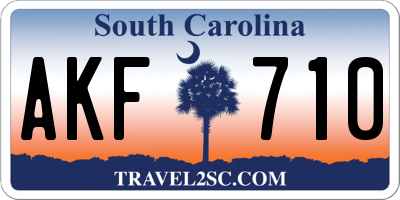SC license plate AKF710