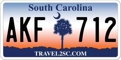 SC license plate AKF712