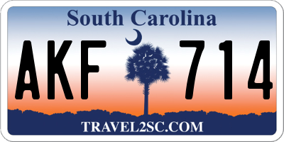 SC license plate AKF714