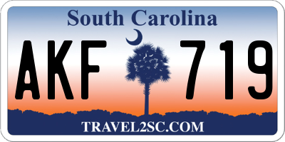SC license plate AKF719