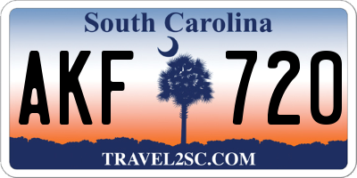 SC license plate AKF720