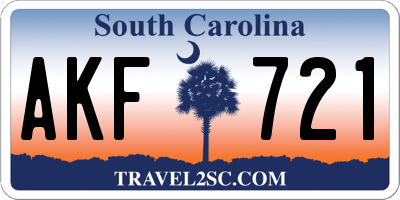 SC license plate AKF721