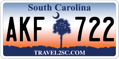 SC license plate AKF722