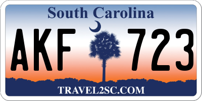 SC license plate AKF723